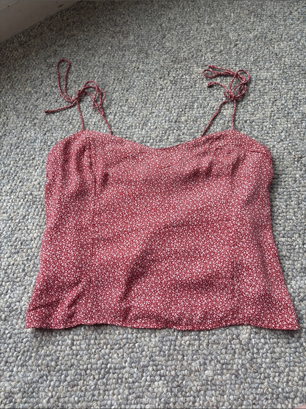 Abercrombie & Fitch Red Floral Tie-Strap Cami
